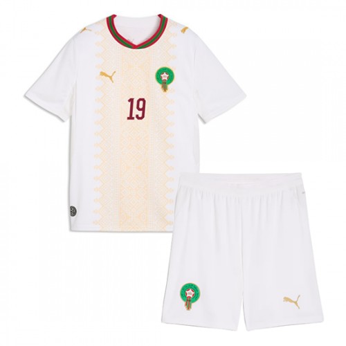 Marocko Youssef En-Nesyri #19 Replika Bortatröja Barn VM 2026 Kortärmad (+ Korta byxor)